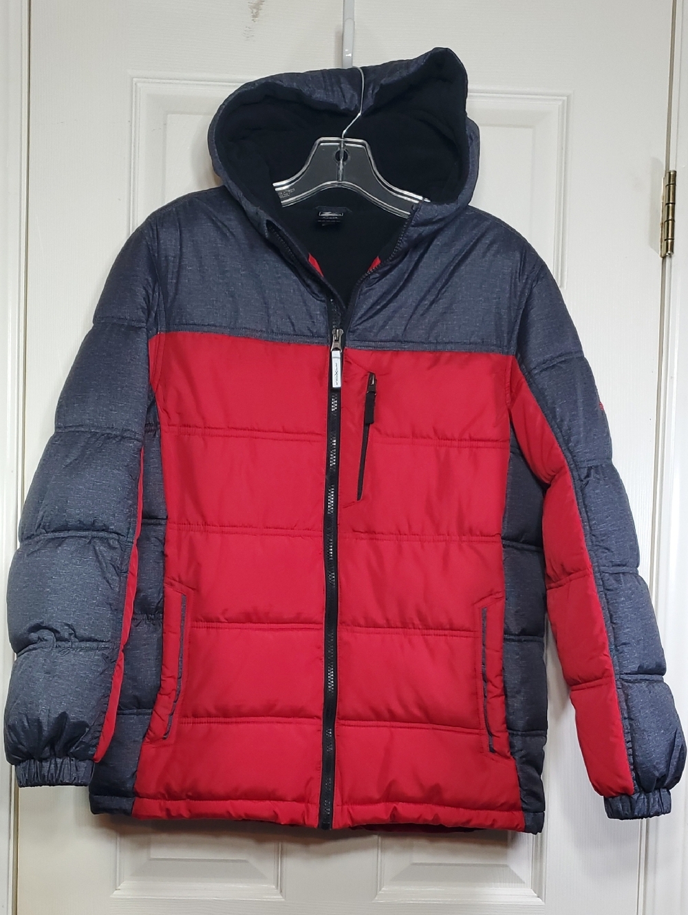 ZeroXposur Red & Grey Puffer Hooded Coat Boys Size Large